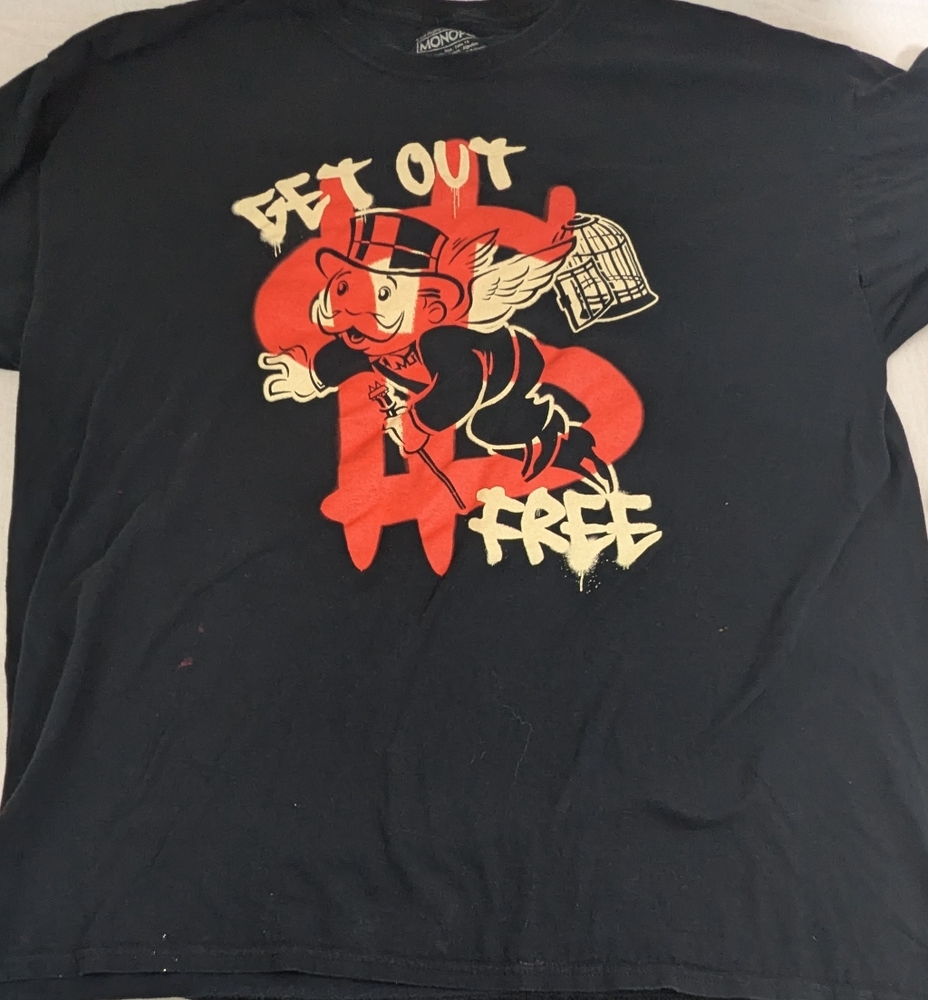 Monopoly Get Out Of Jail Long Sleeve T-shirt Size 1X